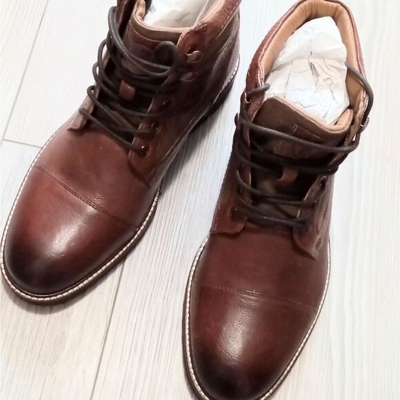 (T-4364) Thomas And Vine Mens Feron Flat Heel Lace Up Boots Sz 8.5